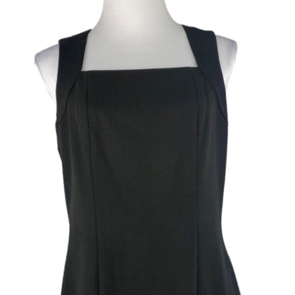 Insight Women's Black Square Neck Minimalist Luxury Career Sheath Dress 6/C34 - Picture 2 of 8